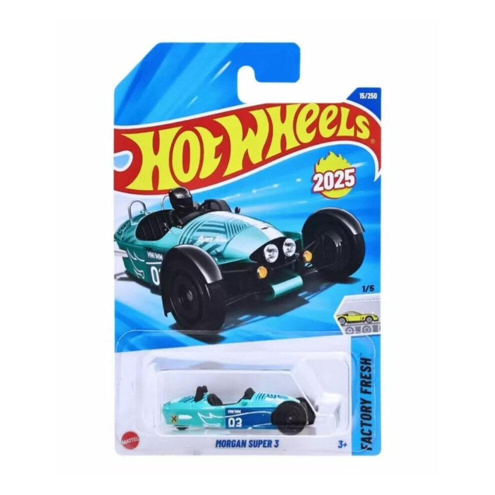 Hot Wheels Morgan Super 3 Teal Factory Fresh 1/5 Scale Model Car