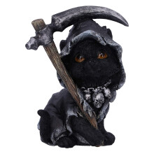 Figurine de chat Nemesis Now Amara Faucheuse, noire, 10,2 cm