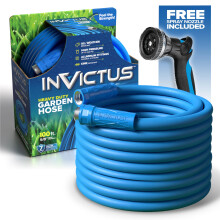 INVICTUS 30 meter tuinslang met sproeikop 2-laags heavy-duty drinkwaterslang voor campers 30 meter x 5/8 inch Flexibel Lichtgewicht NIET uitbreidbaar