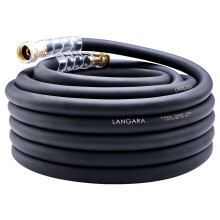 Manguera de jardνn premium resistente de 50 pies x 5/8 pulgadas, 300 PSI, manguera de agua de trabajo de 1000 PSI con mango giratorio transparent