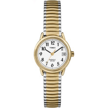 Reloj Timex Easy Reader de 25 mm para mujer - Caja de dos tonos, esfera blanca con banda de expansin de dos tonos