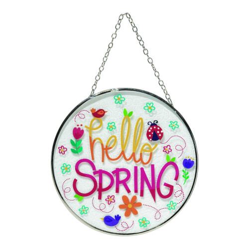 Dicksons SUNCG-6 6 inch Suncatcher Hello Spring-glas met zuignap 2
