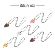 Metallplektron Halskette aus Zinklegierung, 1,2 mm mit Kugelkette – Stilvolles Musikinstrument-Accessoire