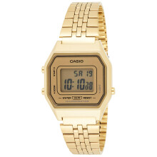 Casio Damer i medelstora guldfrgade digital retroklocka LA-680WGA-9DF