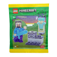 LEGO Minecraft: Steve Minifigur mit Ofen und Diamantrüstung