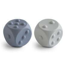 mushie Siliconen Dobbelstenen Druk Speelgoed | Baby Sensorisch Spel voor 10+ Maanden (Tradewinds/Stone)