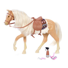 Lori Dolls - Amerikansk Quarter Horse - Leksakhäst - Ljusbrun 6-tums Häst för Mini Docka - Djur & Tillbehör