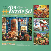 Bits and Pieces - Pack Multi-Pack 4-en-1 - Puzzles Jigsaw 500 pièces pour Adultes - Saison Puzzle Set Bundle par Larry