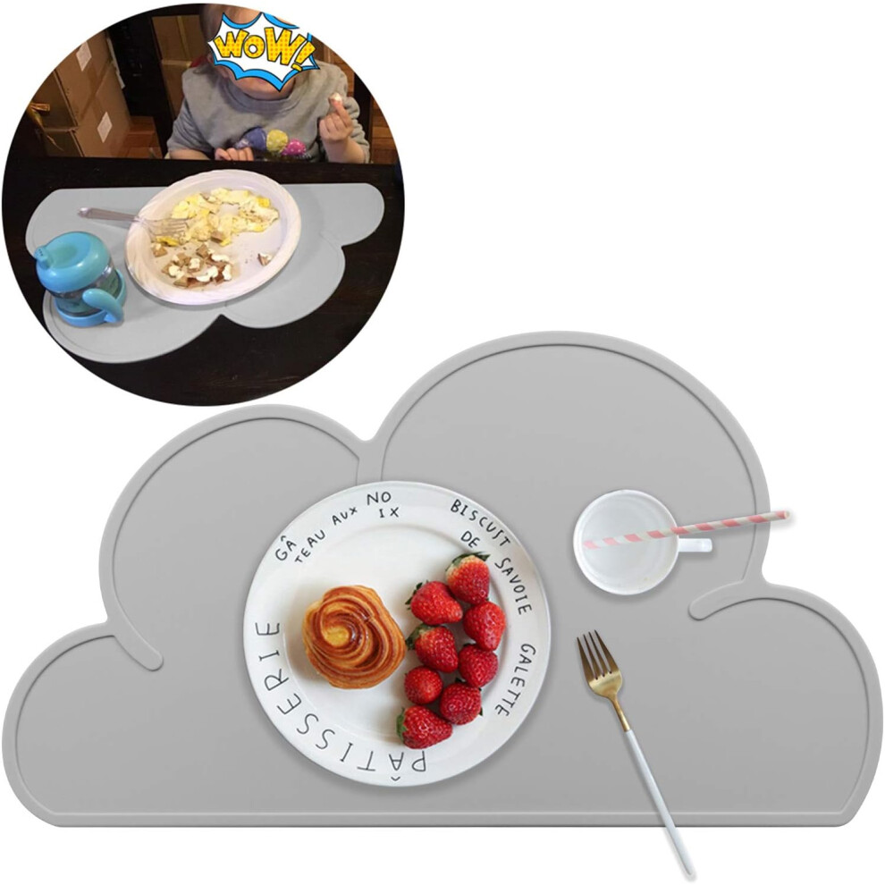 Easy To Clean Food Grade Material Placemats, Unique Cloud Shape Reusable Non Slip Placemats For Kids, Perfect Gift For Parents On The Go, Dishwasher S