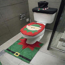 (4) New Cute Christmas Toilet Seat Covers Creative Santa Claus Bathroom Mat Xmas Supplies For Home New Year Navidad Gift Decor 2024