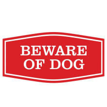 All Quality Fancy Varning för Hund Vägg- eller Dörrskylt | Hållbar Material | Hemsäkerhetsskyltar | Lätt att Installera (Röd) - Liten 2-Pack