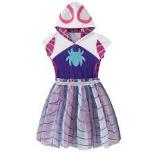 Marvel Spidey i jego niesamowici przyjaciele Ghost Spider Girls Cosplay tiulowa sukienka z kapturem dla malych dzieci i duzych dzieci