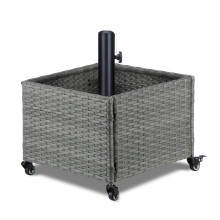 LEWIS&WAYNE Paraplubak voor buiten met vulbare plantenbak, robuuste parasolstandaard met 4 wielen, rolparapluhouder voor buitenterras, terrastuin