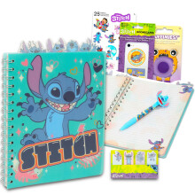 Disney Lilo & Stitch Journal Set  Bundle avec carnet  spirale Stitch et Angel avec onglets intercalaires et stylo autocollants plus | Ensemble