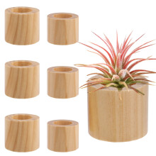 Bigmeta 6 Stück Luftpflanzenhalter aus Holz – 3,1 cm und 3,6 cm Luftpflanzen-Präsentationsständer im rustikalen Stil für Frauengeschenke