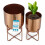 BIRDROCK HOME Lot de 2 pots de fleurs modernes avec support  Support de plante surlev pour une utilisation intrieure/extrieure  Support de 1
