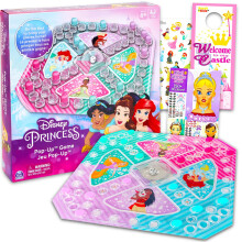 Jeu Pop Up Disney Princess - Bundle avec jeu de socit Disney Princess avec ds Pop Up Autocollants Crer un visage Plus | Jeux de princesses Di