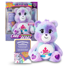 Care Bears Care-a-Lot Bear - 40 Aniversario - Peluche Morado para 4+ Años - Suave y Acogedor