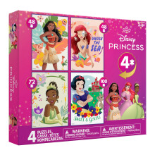 Ceaco - Confezione multipla per bambini 4 x 1 - Disney - Principessa - Puzzle multipezzo per famiglie - Puzzle impegnativo perfetto per le serate