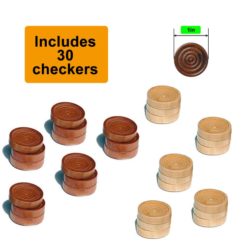 Hellpnoom 30 Teile Checkers - Holzspielsteine für Checkers 1