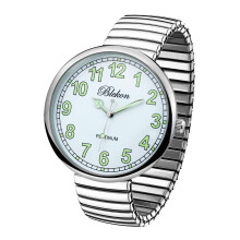 Blekon Collections New Super Large Face Stretch Band Japanese Movement PC21J Fashion Watch (Silver/Luminous)