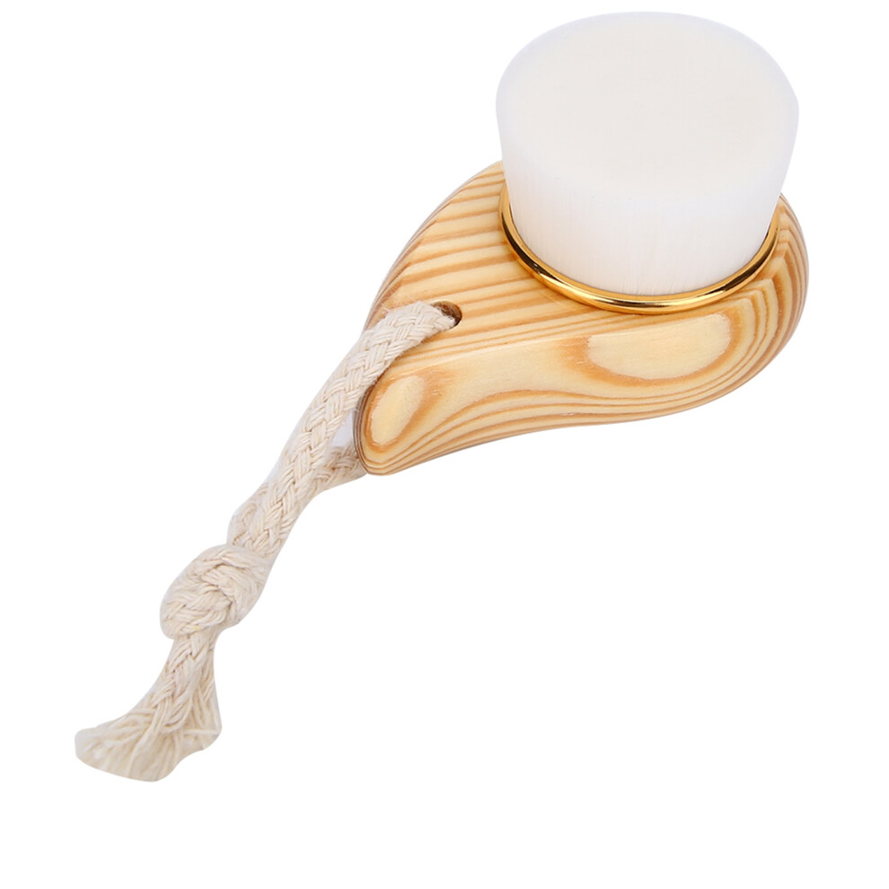 Wooden Handle Facial Brush with Ultra Soft Fiber for Deep Cleansing