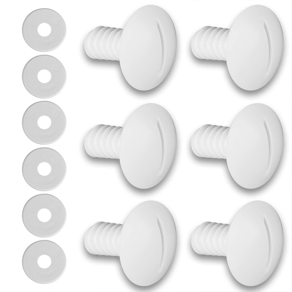 Henmi Plastic Wheel Screws (Pack Of 6 Screws) For Polaris Pool Cleaner 180/280 With Extra 6 Pcs Washers Pool Cleaner Replacement Parts C55 C-55 Whit 700713336532