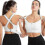(2XL,WHITE)Women Sports Bra High Zip Adjustable Bra 1