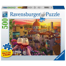 Ravensburger Cozy Wine Terrace 500 Stuk Grote Formaat Puzzel voor Volwassenen - 16796 - Elke Puzzelstuk is Uniek