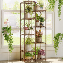Bamworld Support pour plantes d'intrieur, grande tagre pour plantes d'angle extrieur, table en bois, support de fleurs pour salon, balcon et