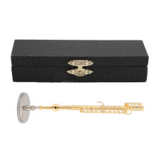 Miniatur-Kupferflötenmodell 11 cm gold Musikinstrument Dekoration