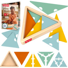 Fisher-Price fa Montessori jtk hromszg rejtvny Az Amerikai Montessori Trsasg Kivlsgi pecstje 10 rszes fbl kszlt tanulsi tevkenysg