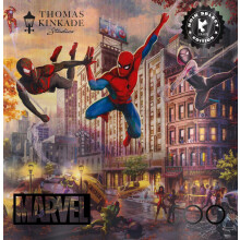Ceaco - Silver Select - Marvel Kinkade - Spider-Man and Friends: The Ultimate Alliance - 500 Piece Jigsaw Puzzle for Adults - Udfordrende puslesp