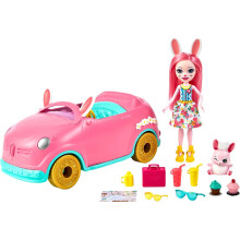 Mattel Enchantimals Bunnymobile (10,2 cm) 10-teiliges Set mit Puppe, Hasenfigur und Zubehör