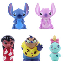 Disney Stitch - Cubo Jumbo Squirter de 5 piezas - Juguetes de bao para bebs y nios pequeos - Incluye cubo organizador - Almacena juguetes acu