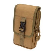 Men Wallet Double Layer Waist Bag Outdoor Sports Waterproof Phone Bag Belt Bags Camping Fanny Pack(Brown)