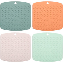 BPA-freie Topflappen aus Silikon, hitzebeständig, rutschfest, lebensmittelecht, leicht zu reinigen, multifunktionales, konkaves und konvexes Design,