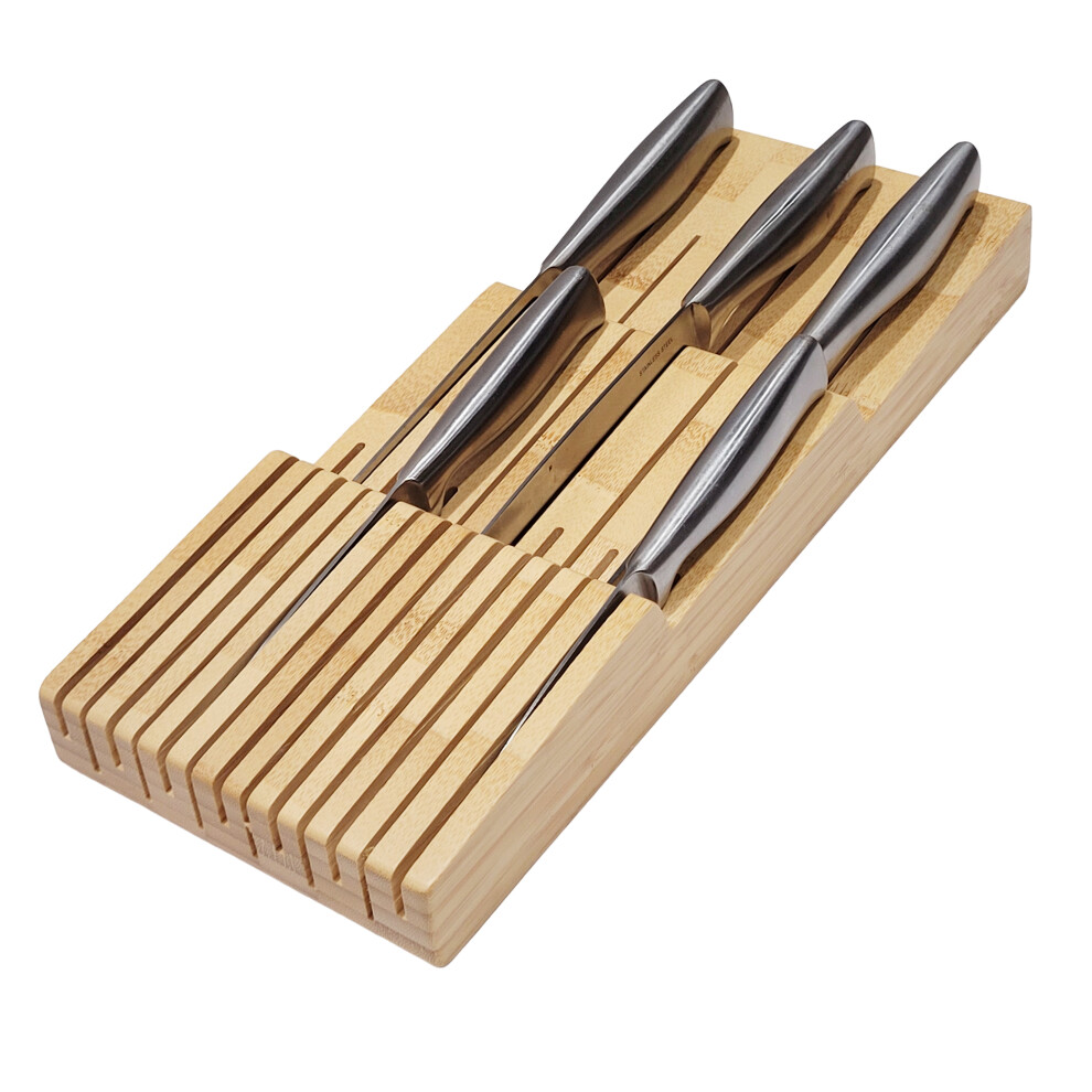 Magna Retail Knife Block Drawer Organiser Bamboo Knives Storage Holds 13