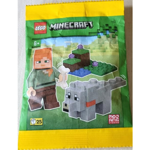 LEGO LEGO Minecraft Mini-Set: Alex Minifigur mit Wolf und Knochen 1