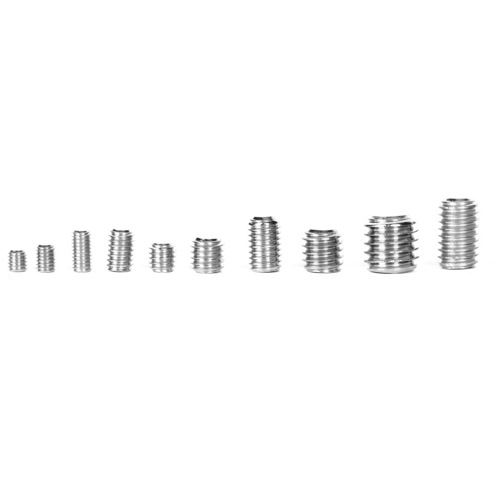 220Pcs M3-M8 Stainless Steel Hex Socket Grub Screws Set Assorted Kit 9311362454693