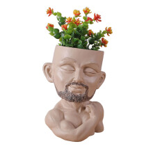 Ghiveci de flori cu gaură de drenaj, plantator decorativ DIY, plantator unic pentru cadouri, plantator cu bărbat musculos, plantator din rășină