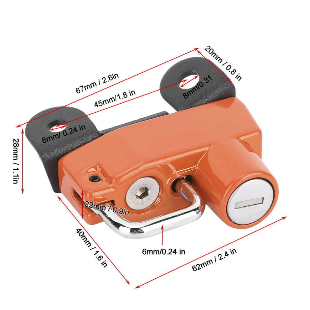Motorcycle Helmet Lock Hook For Ducati Scrambler 400/800 Orange 4661362456735