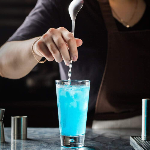 Barware Essential, Στριφτός Σπειροειδής Αναδευτήρας Κοκτέιλ με Μακριά Λαβή για Μπαρ, Καφέ 2