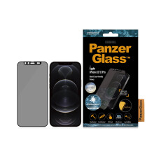 PanzerGlass Dual Privacy Displayschutz mit Selfie-Kameraabdeckung iPhone 12/12 Pro, vollflächig, hüllenfreundlich