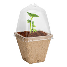 Vasos para mudas com sistema de drenagem, vasos biodegradáveis de turfa com tampa transparente e etiquetas para plantio sustentável em ambientes