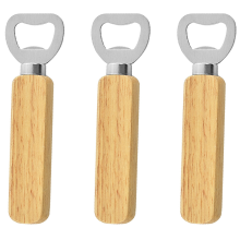 Geschenk für Männer: Magnetischer Bierflaschenöffner mit Griff aus Massivholz, robuste Edelstahlkonstruktion, gravierbar für individuelle