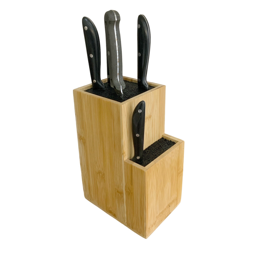 Magna Retail Knife Block Universal Stand Kitchen Knives Bamboo Organiser