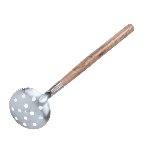 2 Stück Silber Eisen Eisschöpfer mit Holzgriff 34x8cm 2
