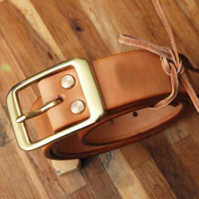 Brass Leather Craft Hardware Belt Buckle 40x56mm Single Pin End Bar Heel Gold