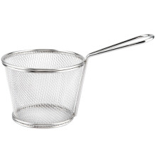 Frittierkorb aus Edelstahl, robuster Drahtkorb mit Griff, wiederverwendbarer, lebensmittelechter kleiner Frittierbehälter für Pommes frites,